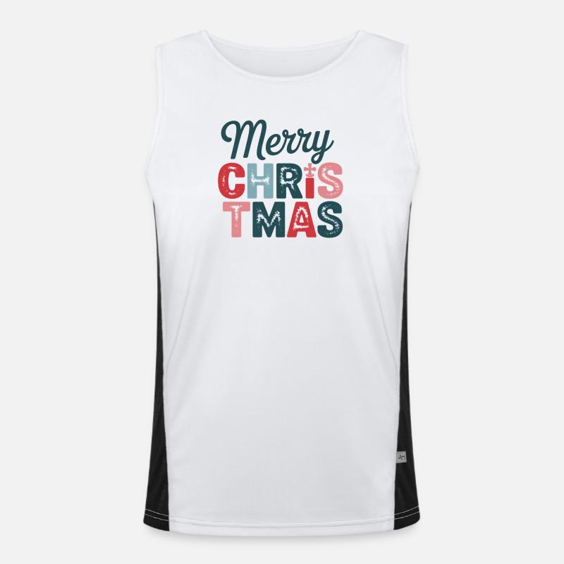 Design de Noël coloré Joyeux Noël Débardeur respirant contrasté Homme 