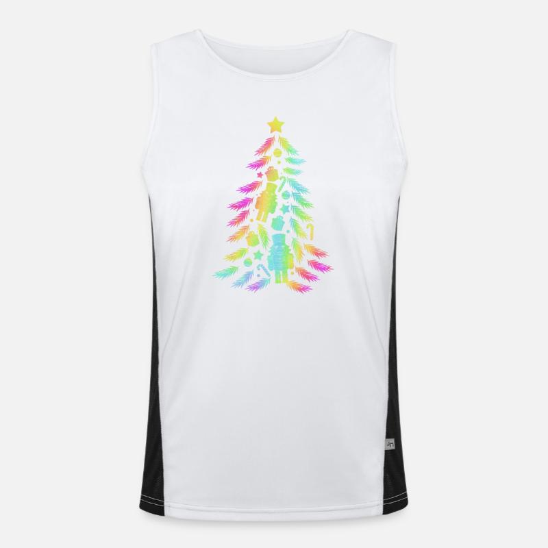 Weihnachtsbaum Nussknacker Funktionelles Kontrast-Tank Top für Männer 