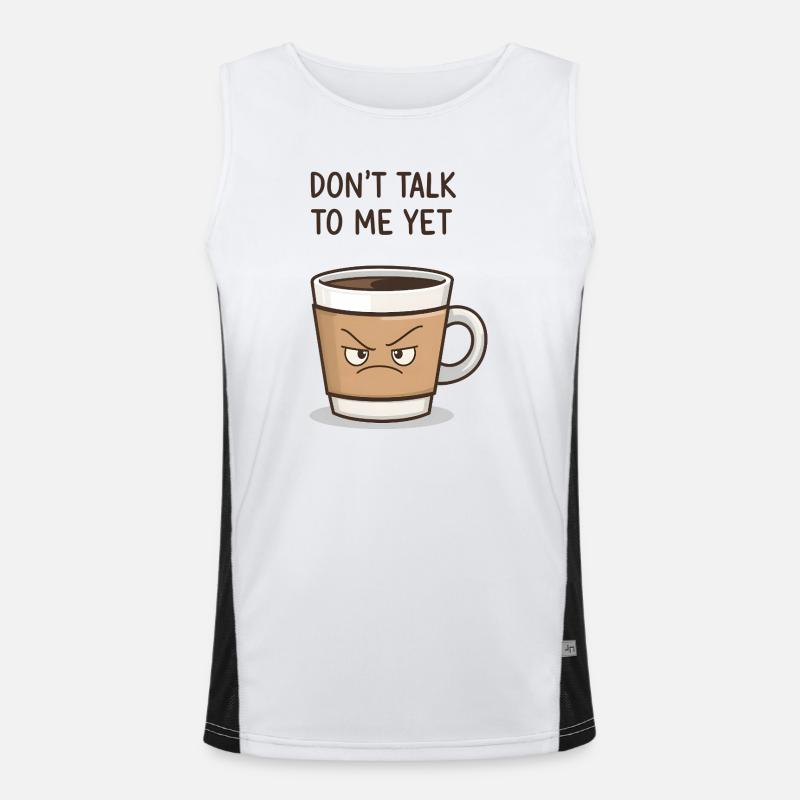 Grumpy Coffee Cup – Don’t Talk to Me Yet Men's Functional Contrast Tank Top 