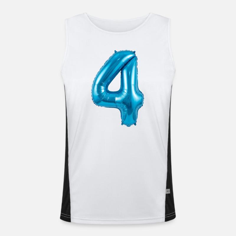 vier_blau Funktionelles Kontrast-Tank Top für Männer 