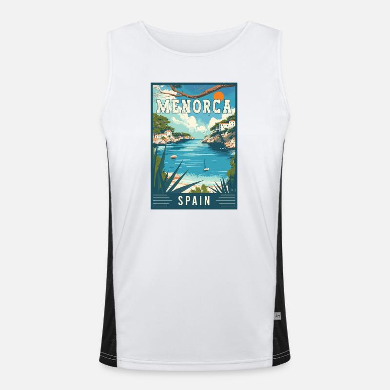 Explore Serenity in Menorca - Spain Men's Functional Contrast Tank Top 