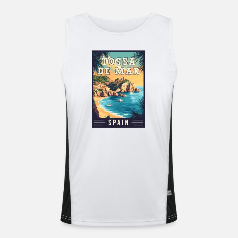 Explore Captivating Tossa de Mar in Spain Men's Functional Contrast Tank Top 