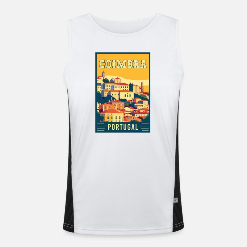 Entdecken Sie das zeitlose Coimbra in Portugal Funktionelles Kontrast-Tank Top für Männer 