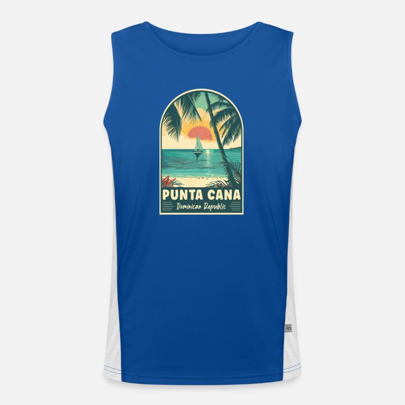 Discover Punta Cana Dominican Republic Men's Functional Contrast Tank Top 