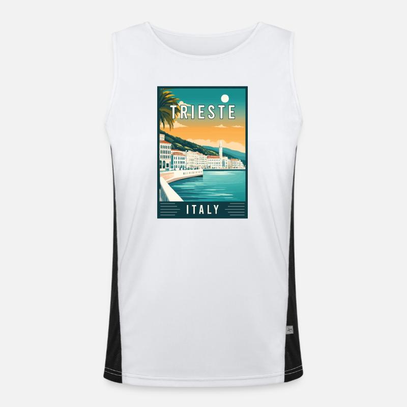 Explore Adriatic Gem Trieste in Italy Men's Functional Contrast Tank Top 