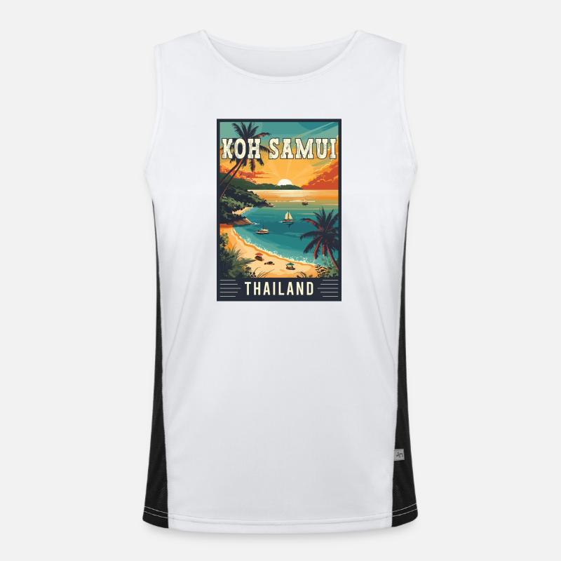 Entdecken Sie das Paradies in Koh Samui in Thailand Funktionelles Kontrast-Tank Top für Männer 