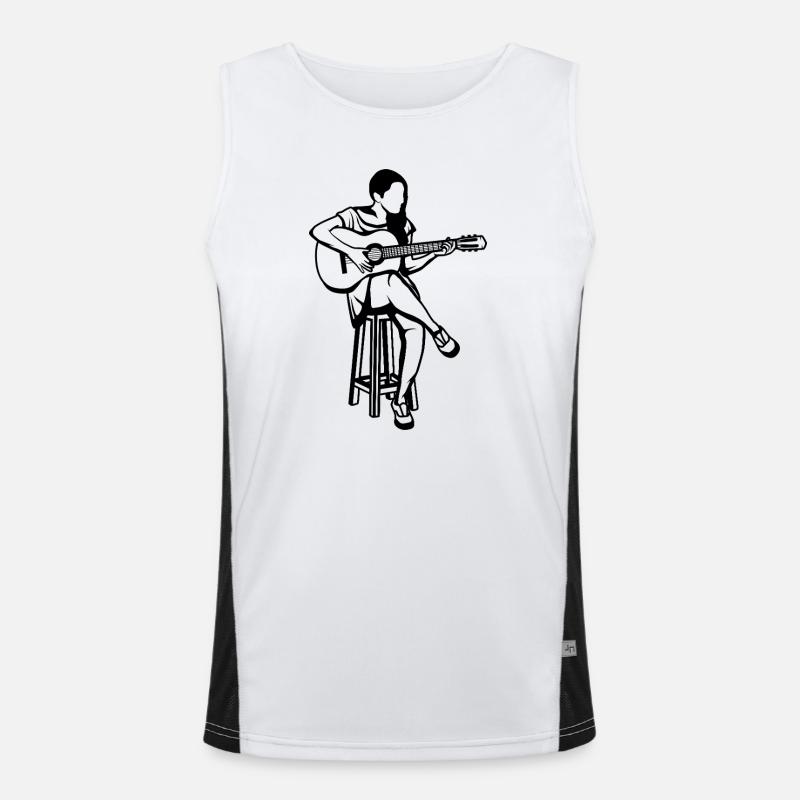 Gitarrenmädchen Funktionelles Kontrast-Tank Top für Männer 