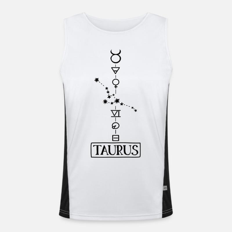 Taurus - Stier Sternzeichen - schwarz Funktionelles Kontrast-Tank Top für Männer 