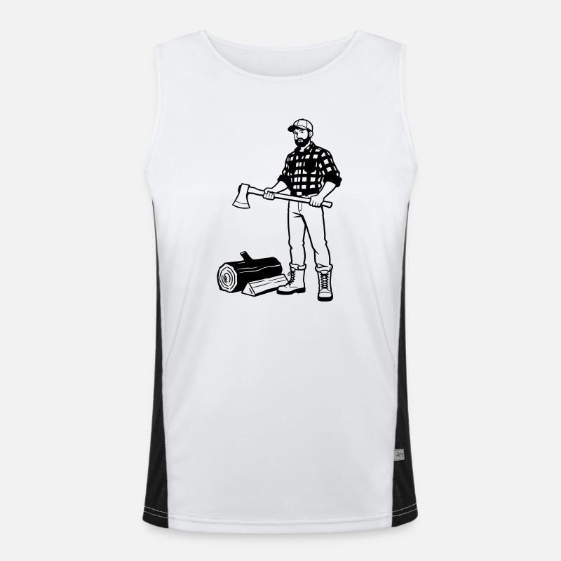 lumberjack - Men's Functional Contrast Tank Top  - white/black