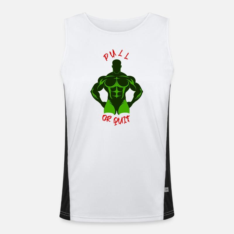 Pull-or-Quit-Arena-Krieger – Farben der Marokko-Flagge Funktionelles Kontrast-Tank Top für Männer 