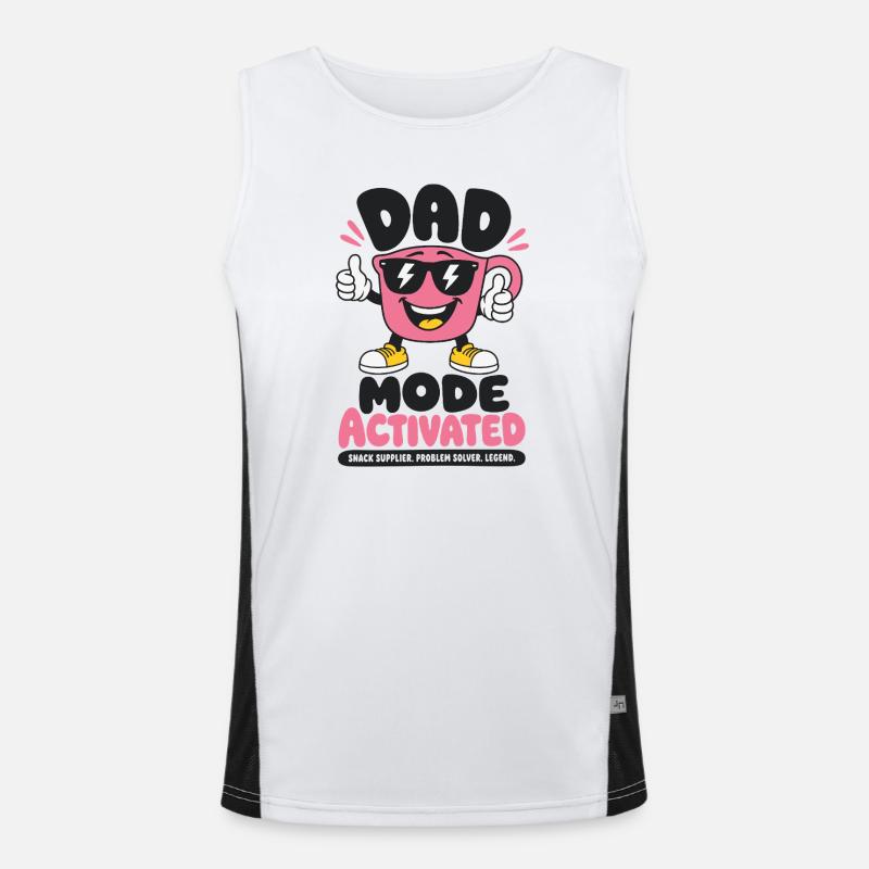 Best Dad Ever Coffee Saying - Men's Functional Contrast Tank Top  - white/black