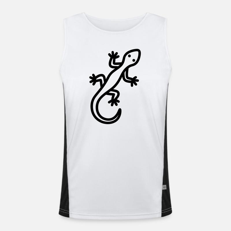 lizard - Men's Functional Contrast Tank Top - white/black