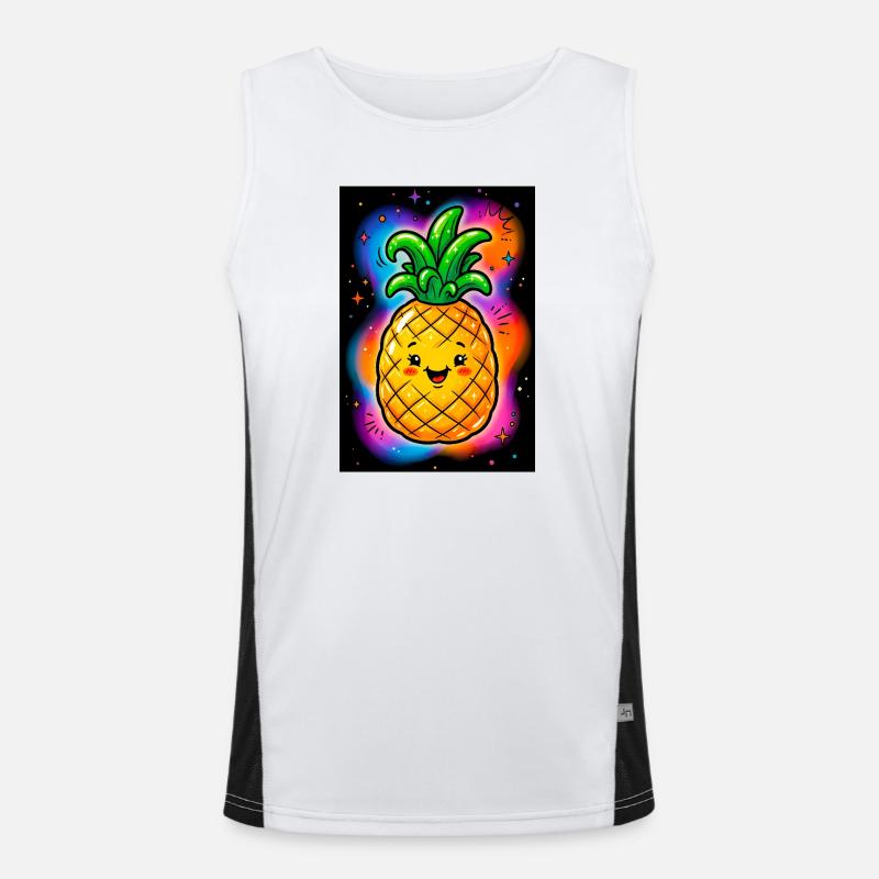 Pineapple - Men's Functional Contrast Tank Top - white/black