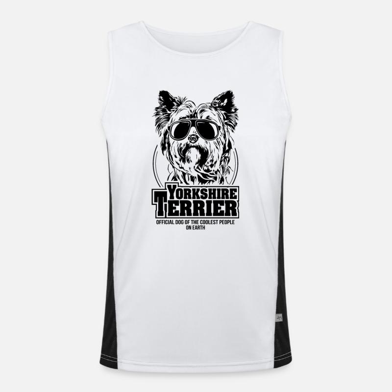 YORKSHIRE TERRIER coolest people Hunde Spruch Funktionelles Kontrast-Tank Top für Männer 