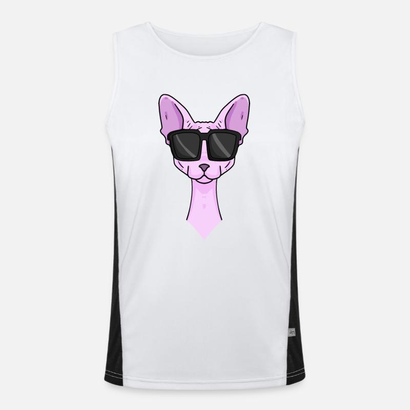 Chat Sphynx avec lunettes de soleil Débardeur respirant contrasté Homme 