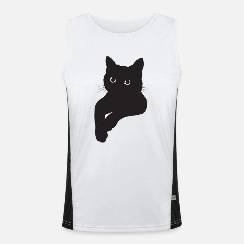 Black Cat Pose Men's Functional Contrast Tank Top 