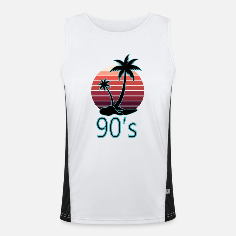 1990iger Sprüche 90s Geschenksidee Funktionelles Kontrast-Tank Top für Männer 