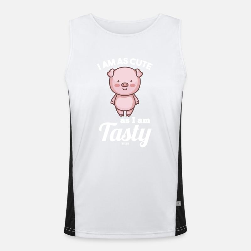 Ich bin so niedlich wie lecker Funktionelles Kontrast-Tank Top für Männer 