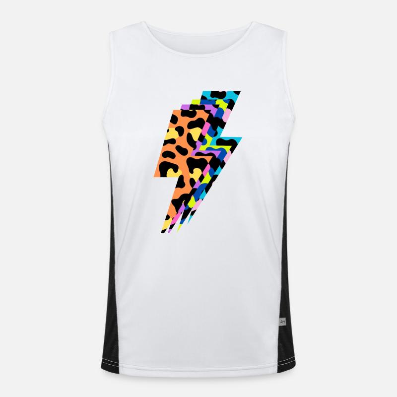 Lightning léopard multicolore Débardeur respirant contrasté Homme 
