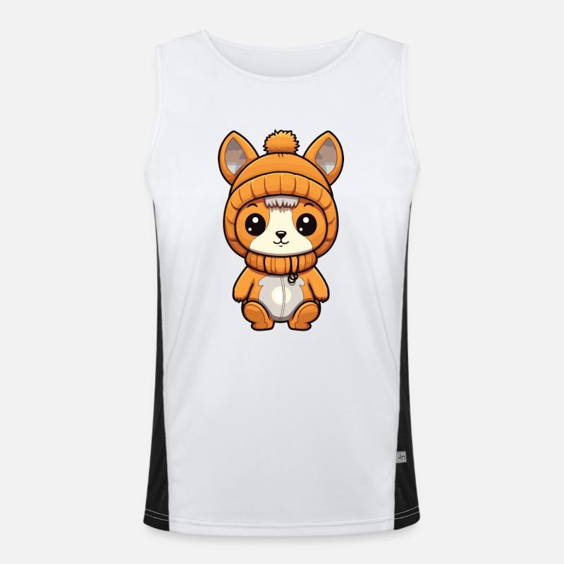 Squirrel Winter Comic Cute Men's Functional Contrast Tank Top 