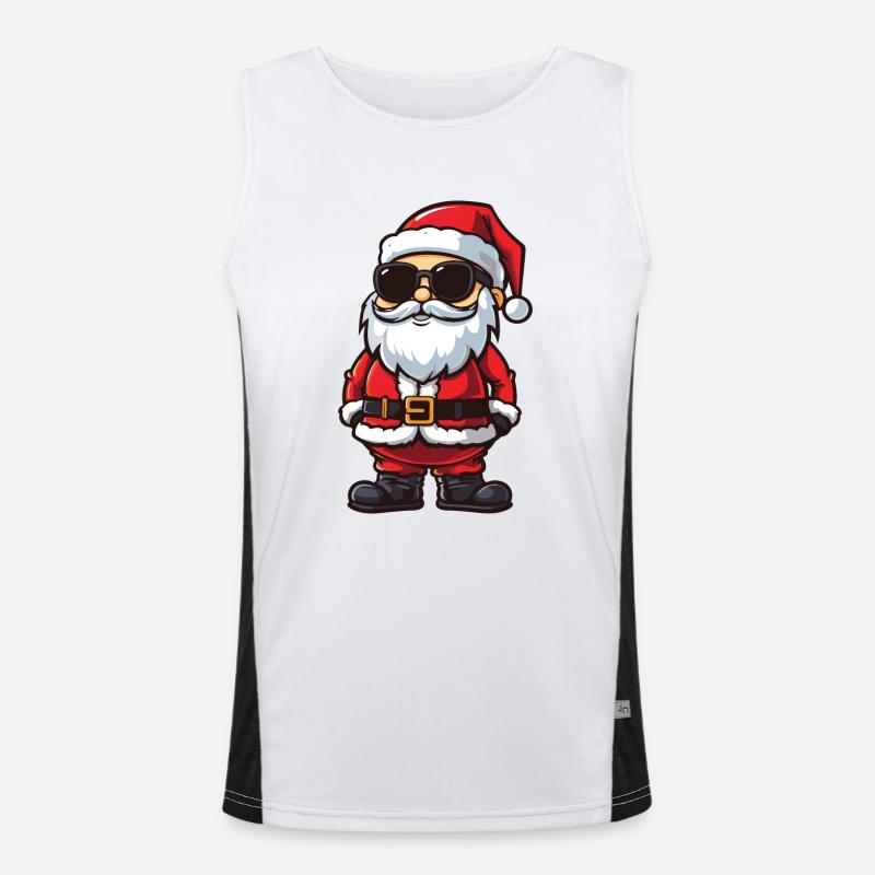 Weihnachtsmann Santa Comic Funktionelles Kontrast-Tank Top für Männer 