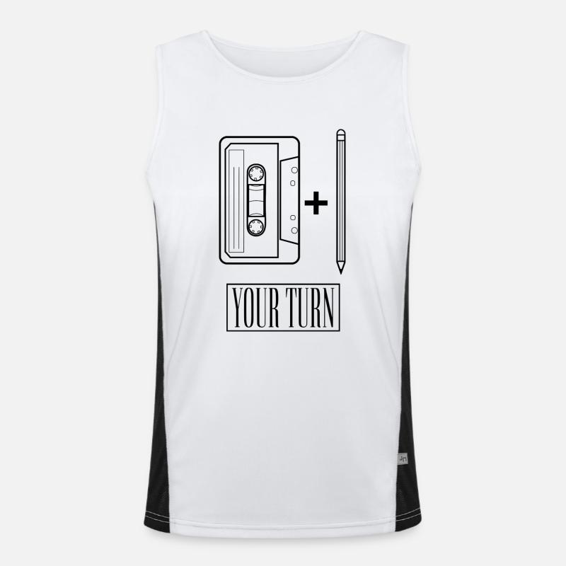 Kassette Retro Shirt mit Stift Funktionelles Kontrast-Tank Top für Männer 