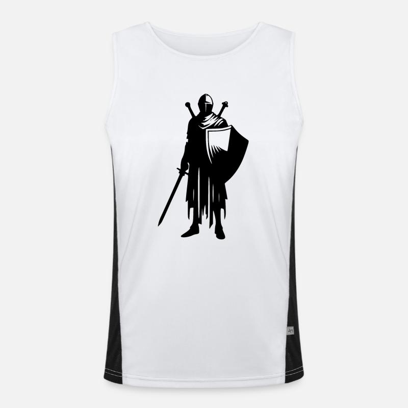 Sword Warrior Proud Knight Warrior Men's Functional Contrast Tank Top 