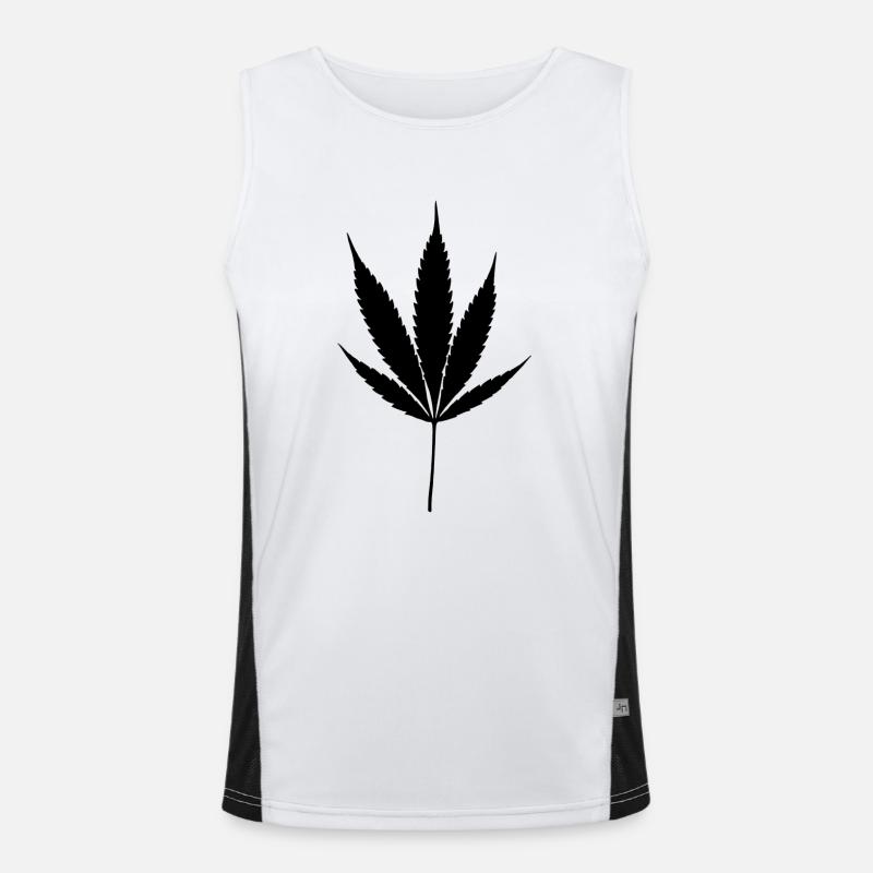 Hemp Leaf Icon Men's Functional Contrast Tank Top 