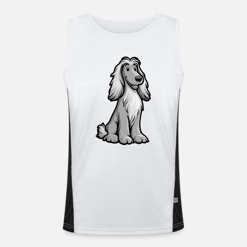 Afghan Hound Hund Comic Niedlich Funktionelles Kontrast-Tank Top für Männer 
