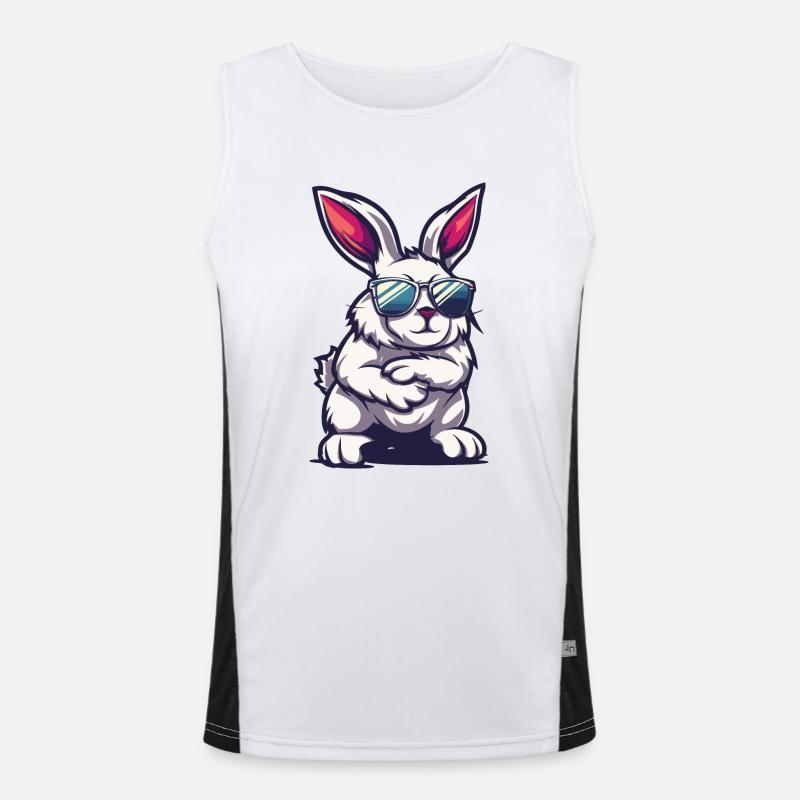Bunny Comic Cool - Men's Functional Contrast Tank Top  - white/black