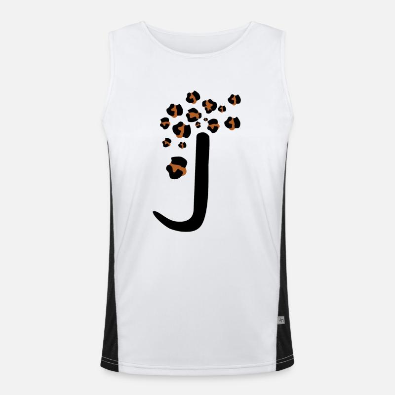 Letter j leopard print Men's Functional Contrast Tank Top 