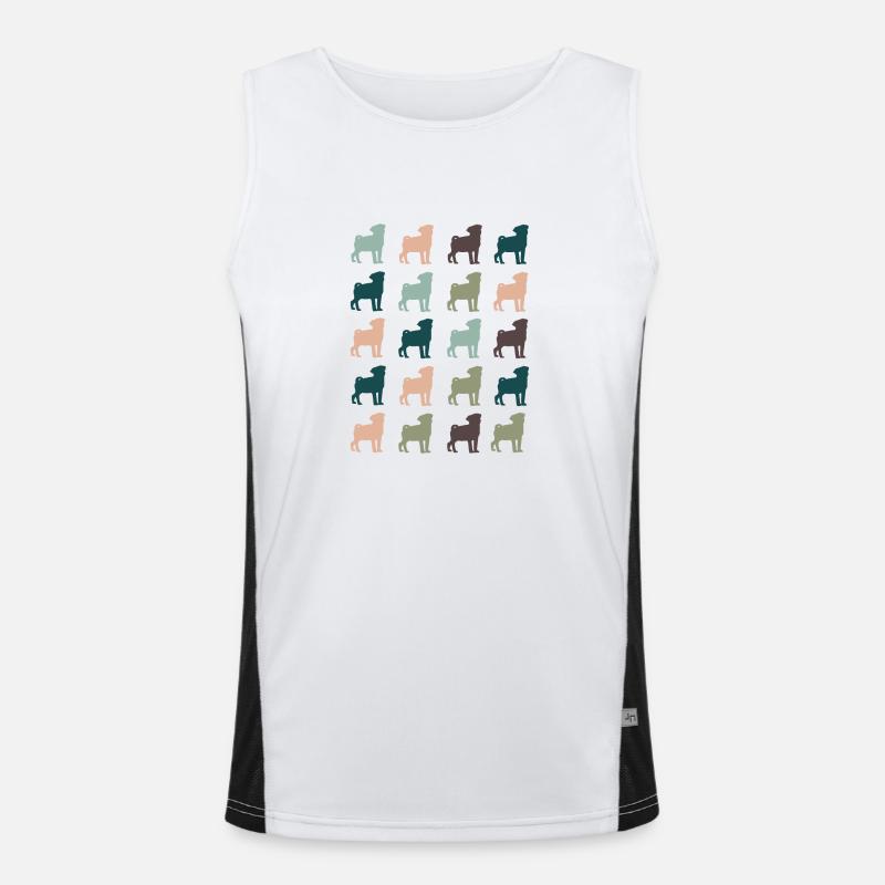 Mops Funktionelles Kontrast-Tank Top für Männer 