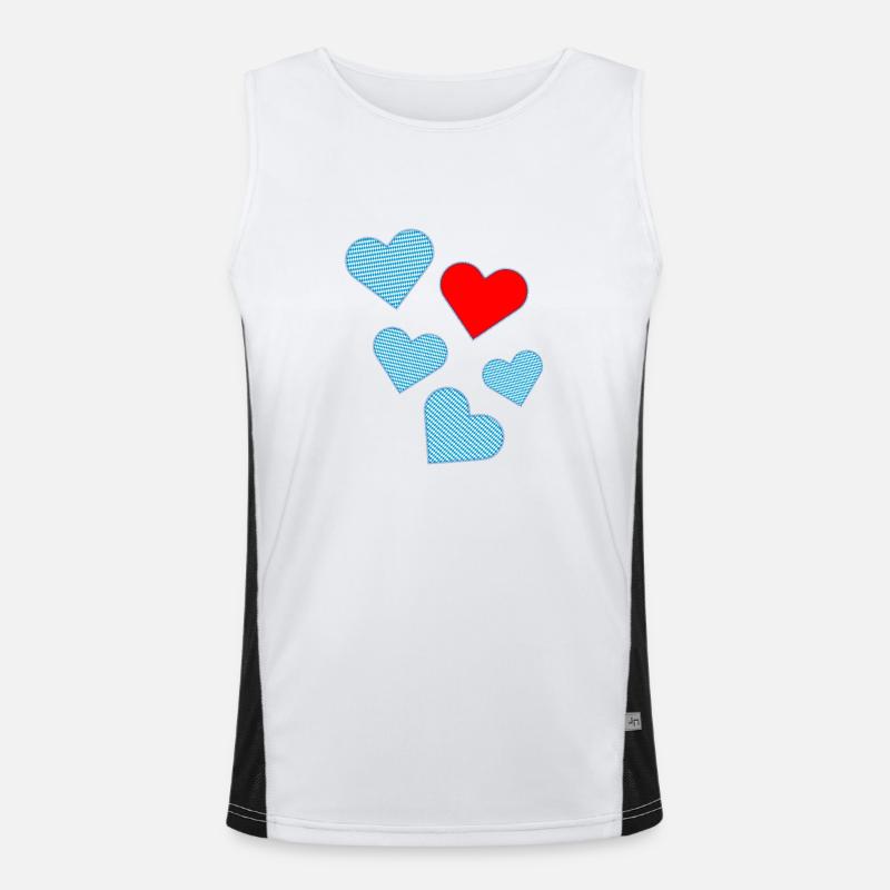 Bavarian Hearts as Patches Men's Functional Contrast Tank Top 