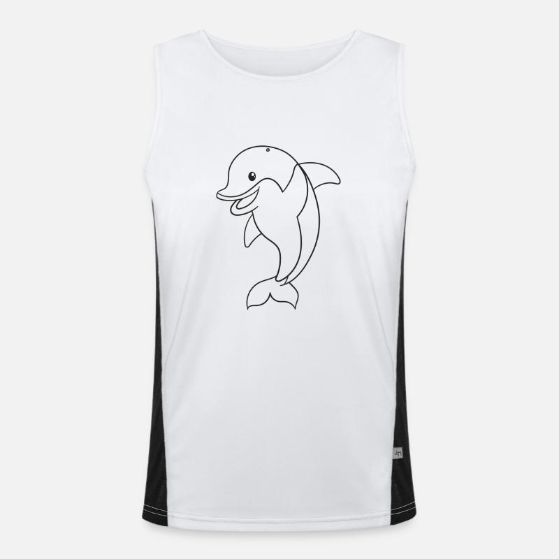 dolphin, mammal, gift, gift idea Men's Functional Contrast Tank Top 