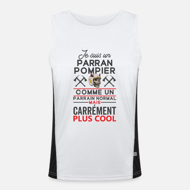 Parrain pompier comme un parrain normal plus cool Débardeur respirant contrasté Homme 