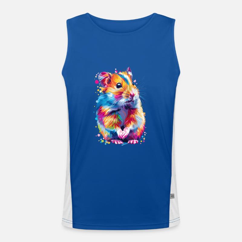 Niedlicher Hamster Regenbogenfarben Funktionelles Kontrast-Tank Top für Männer 