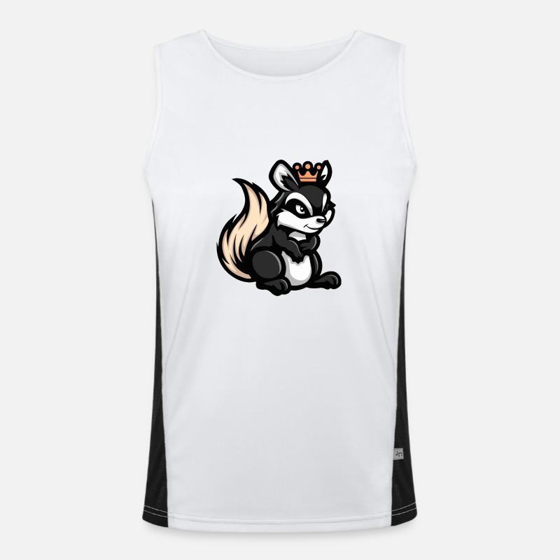 Skunk Comic Crown - Men's Functional Contrast Tank Top  - white/black