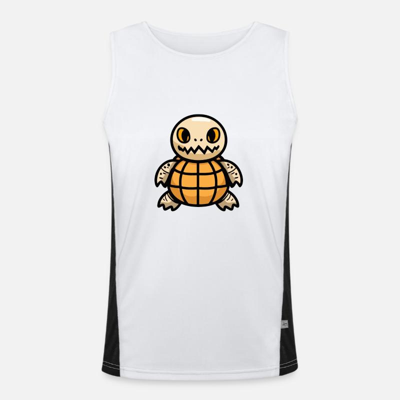 Turtle Halloween Comic - Men's Functional Contrast Tank Top  - white/black