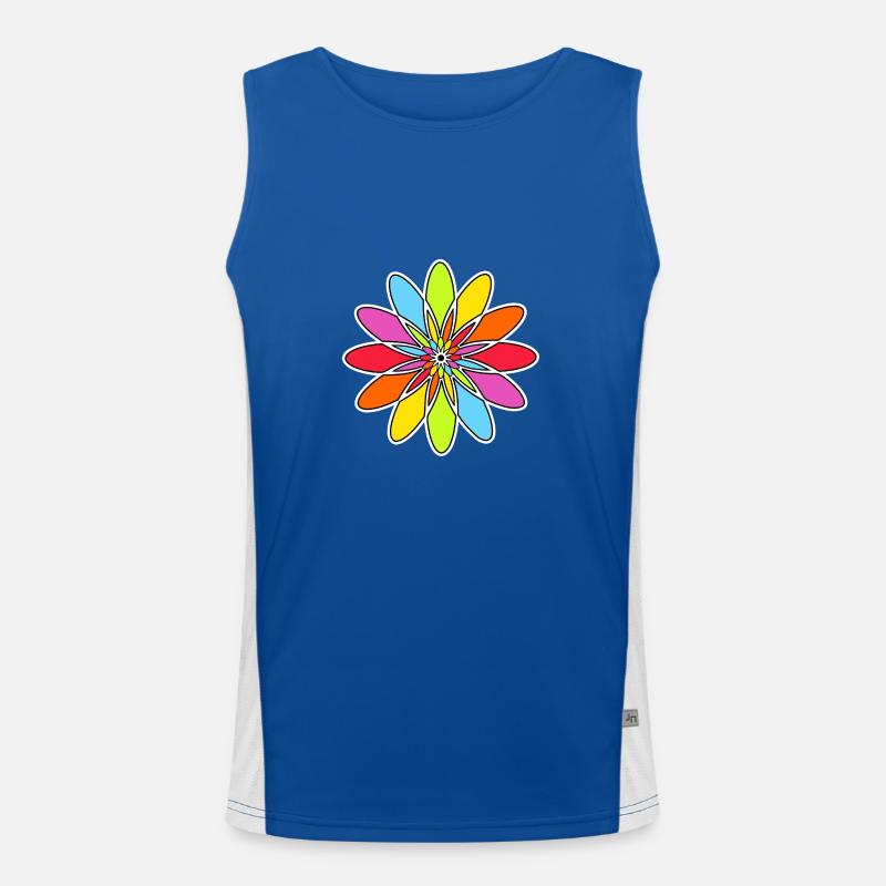 Regenbogen Blume Funktionelles Kontrast-Tank Top für Männer 