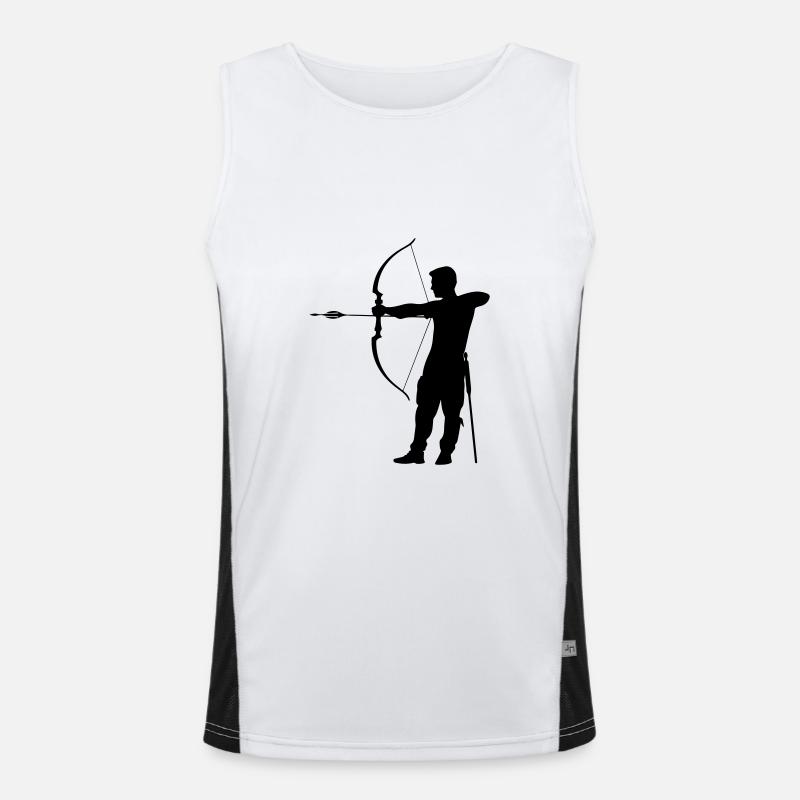 Archery Man Silhouette Men's Functional Contrast Tank Top 