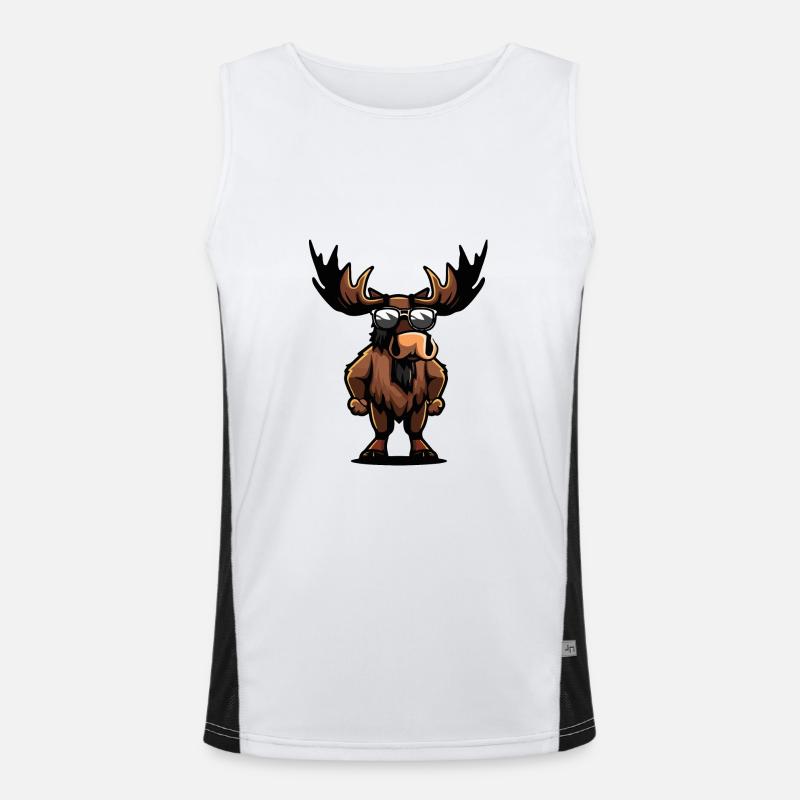 Elch Tier Funktionelles Kontrast-Tank Top für Männer 