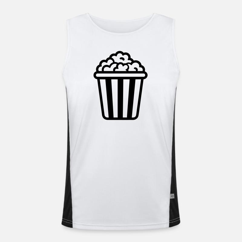 Pop corn - Men's Functional Contrast Tank Top  - white/black