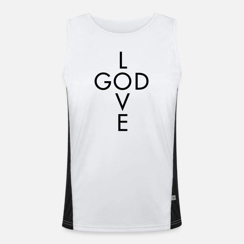 Liebe Gott Funktionelles Kontrast-Tank Top für Männer 