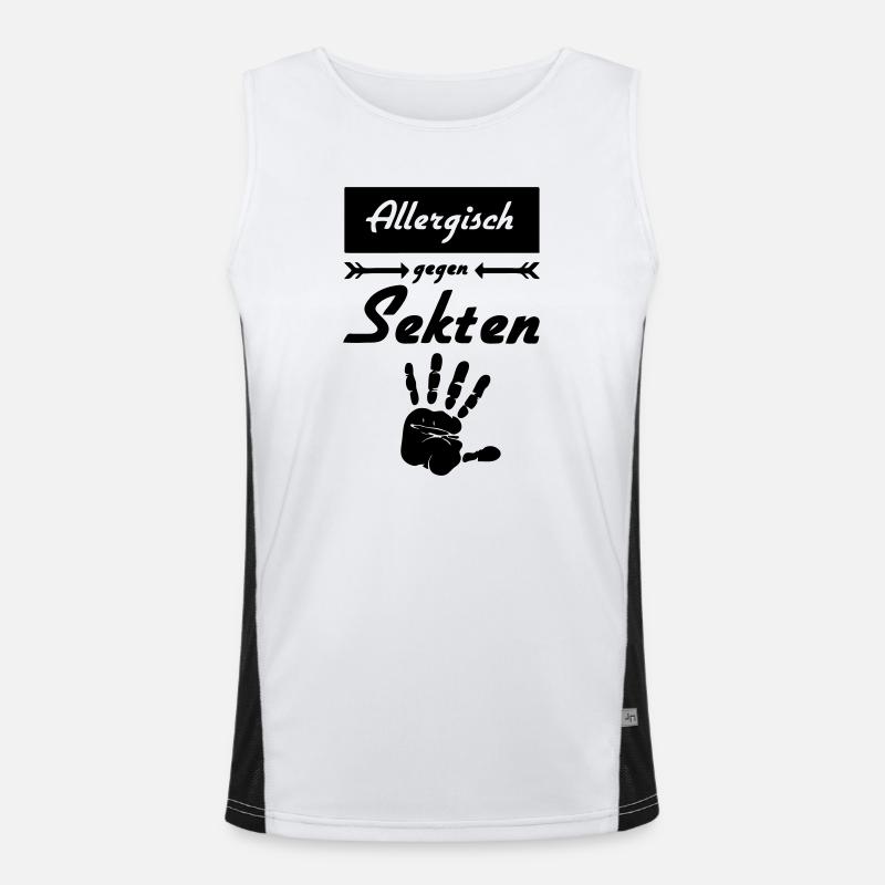 Allergisch gegen Sekten Geschenk Funktionelles Kontrast-Tank Top für Männer 