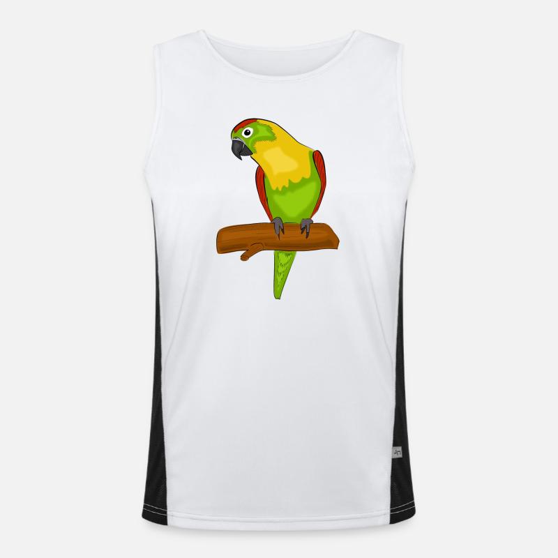 Papagei Vogel Exotisch Bunt Funktionelles Kontrast-Tank Top für Männer 