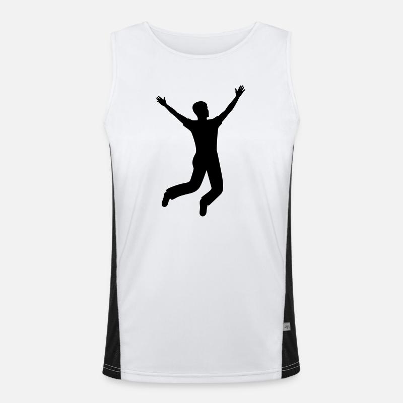 Freudensprung machen Funktionelles Kontrast-Tank Top für Männer 
