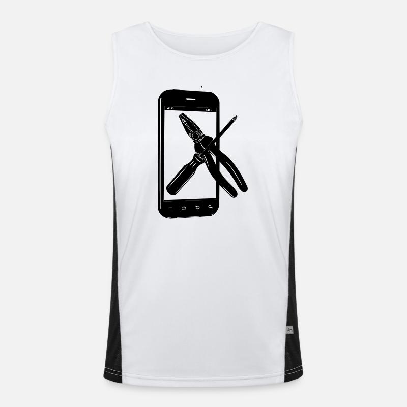 Smartphone with tools - Men's Functional Contrast Tank Top  - white/black