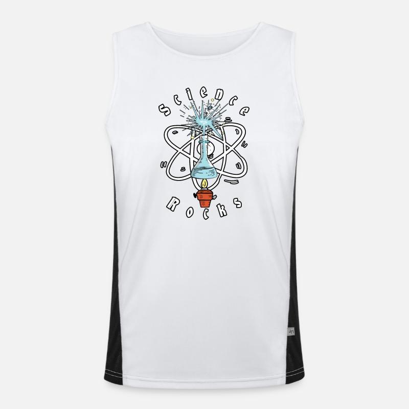 Science Physics rocks - Men's Functional Contrast Tank Top  - white/black