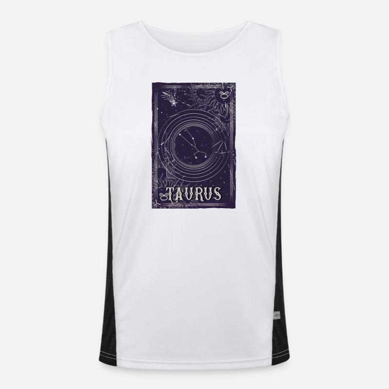 Taurus Sternbild Orbit Design Funktionelles Kontrast-Tank Top für Männer 