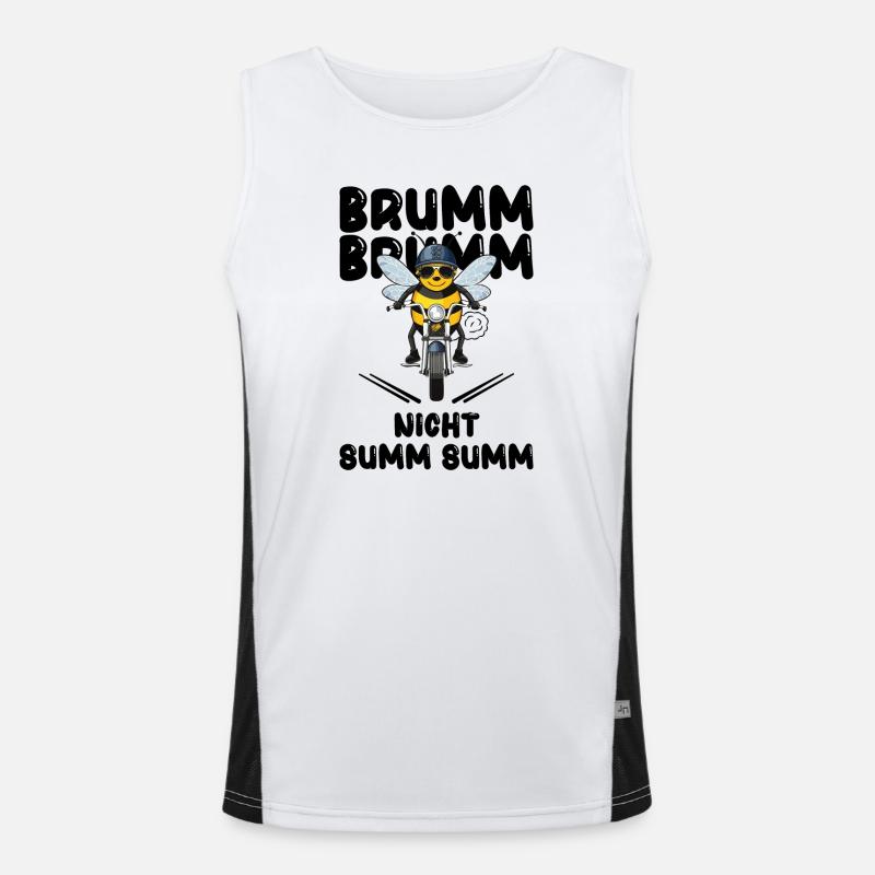 Bee Motorcycle Buzz Buzz Not Buzz Buzz Black Men's Functional Contrast Tank Top 